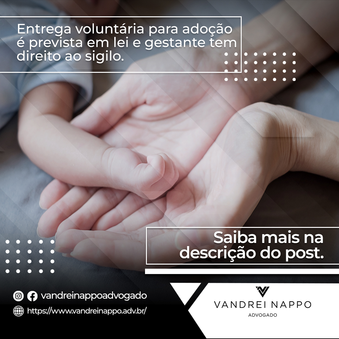 Entrega voluntária para adoção é prevista em lei e gestante tem direito ao sigilo. 